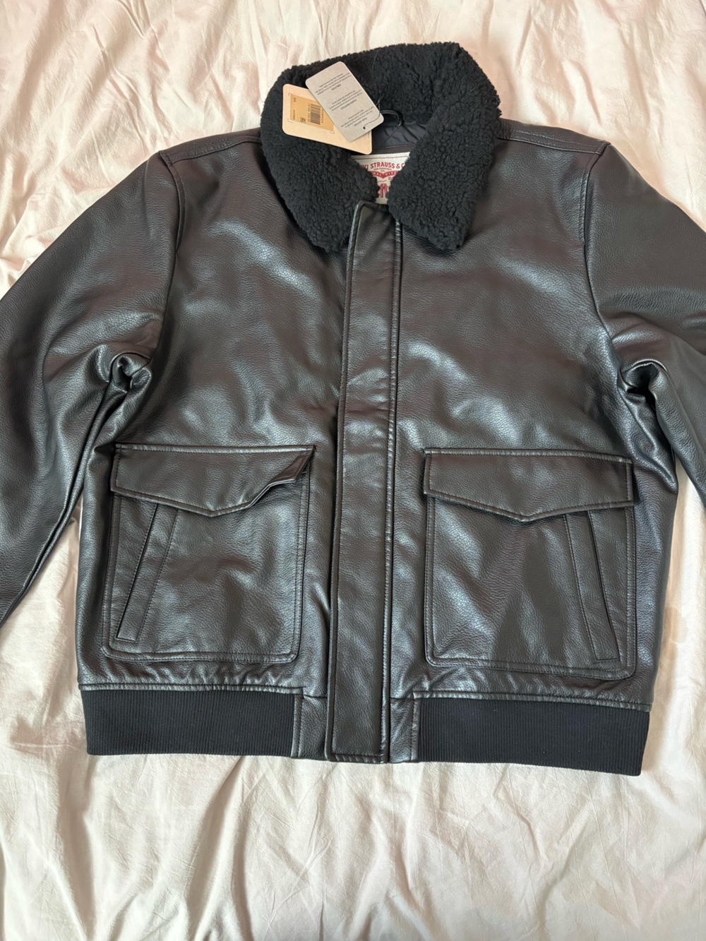 Levi's Black Bomber Jacket with Sherpa Collar
